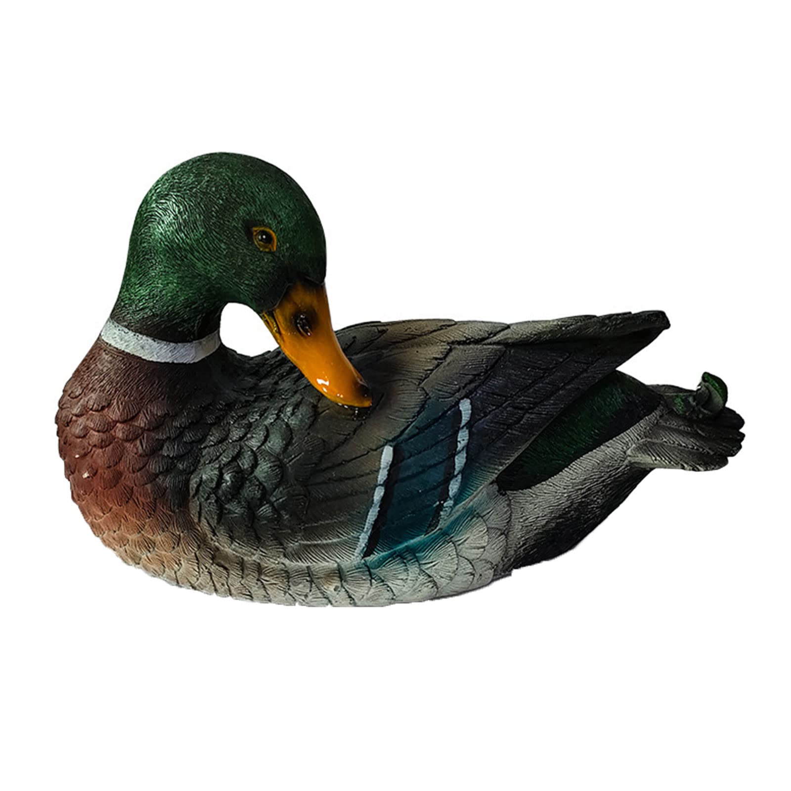 LIBOOI Pond Floating Duck Statue, Realistic Resin Floating Duck Sculpture Floating Mandarin Duck Figurine for Garden Pond Pool