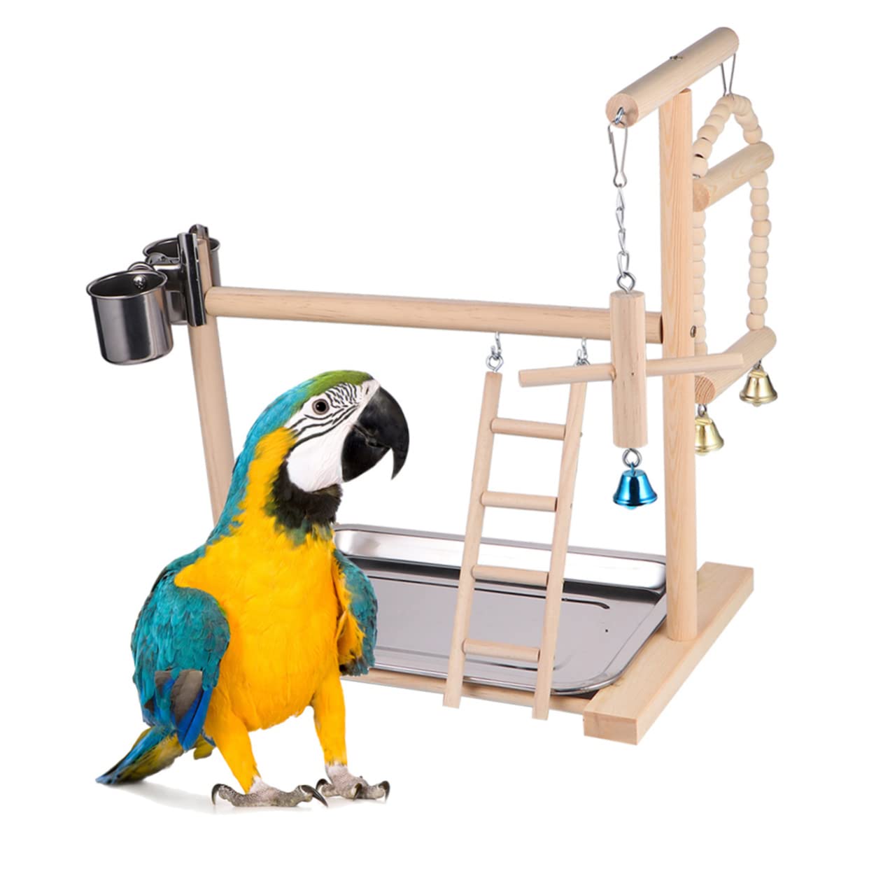 ibasenice Balançoire pour Perroquet en Bois à Suspendre, Support D’activité pour Oiseaux, Favorise L’Exercice, pour Perroquet et Calopsitte Couleur Aléatoire