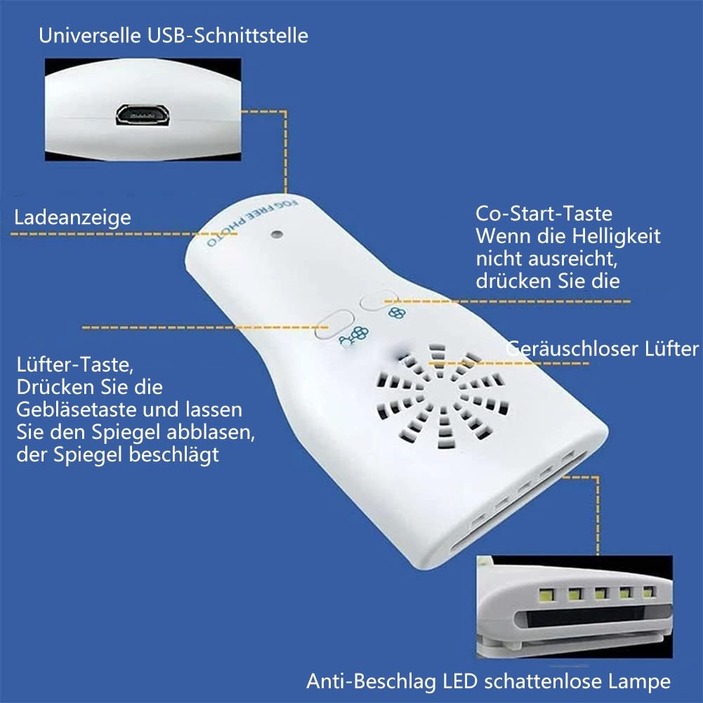 Dental Kieferorthopädische Bildgebung LED Fog Free Photo Mirror | Dental 2-seitig Reflector Mirror, Intraoral Fotografische Reflektor für Klinik Zahnarzt
