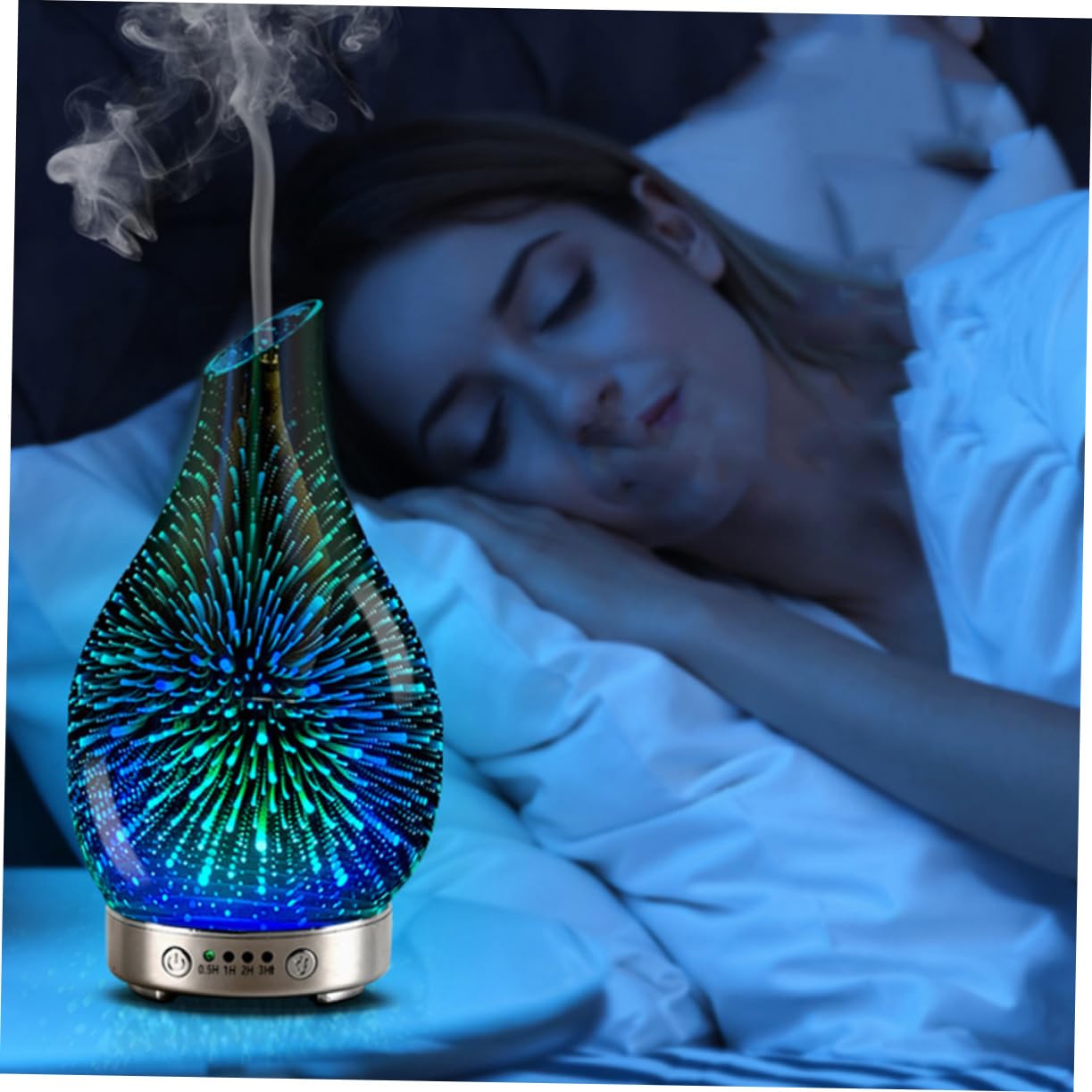Diffusor Mit Kühlem Nebel Und Farbwechsel-led-licht Stummer Luftbefeuchter Aus Glas Für Ätherische Öle Geeignet Als Haushaltsnachtlicht