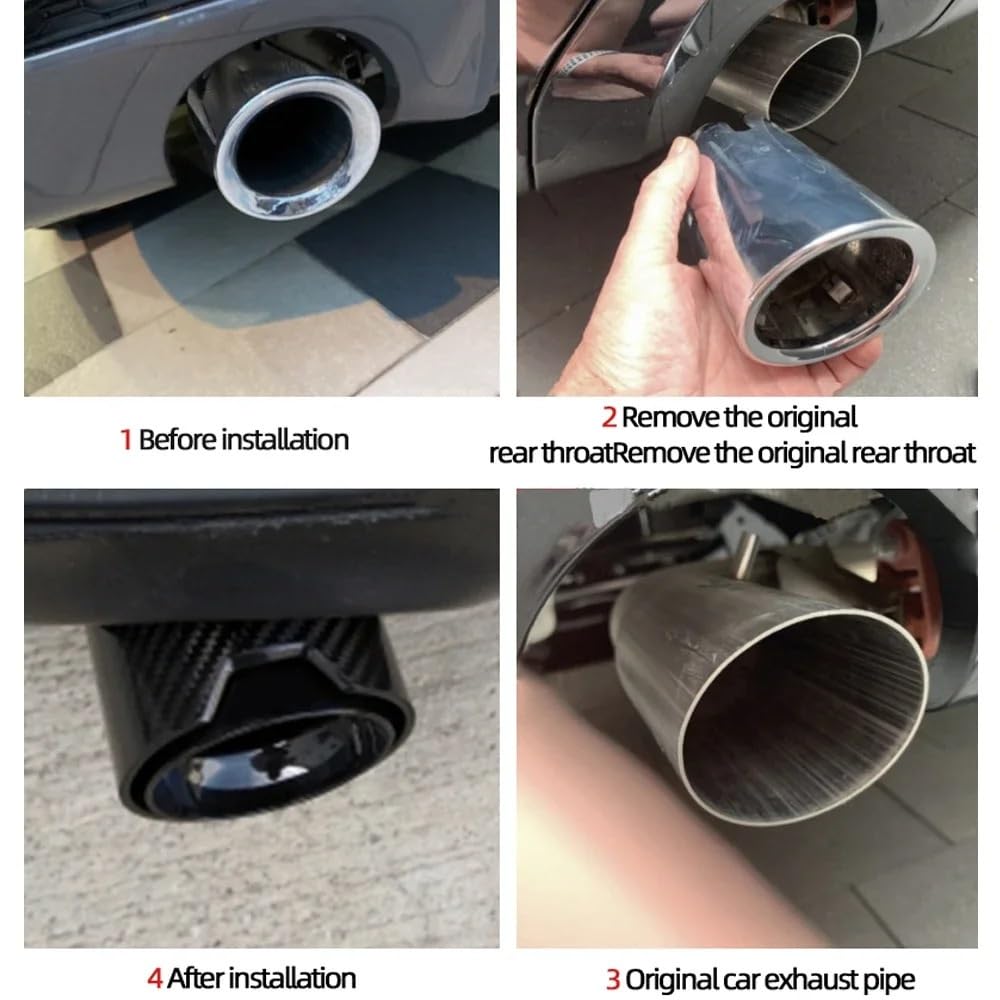 Rura wydechowa samochodu 2 szt. Końcówki wydechu z włókna węglowego, zacisk śrubowy do rur wydechowych, tłumik BMW M2 F87 M3 F80 M4 F82 F83(1-63mm)