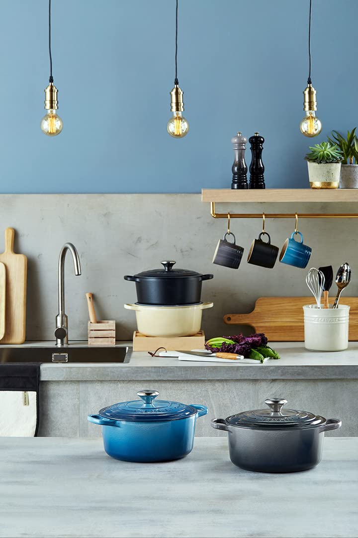 Le Creuset Manopla Doble con Presilla, Talla única, Algodón, Negro, 95001000000000