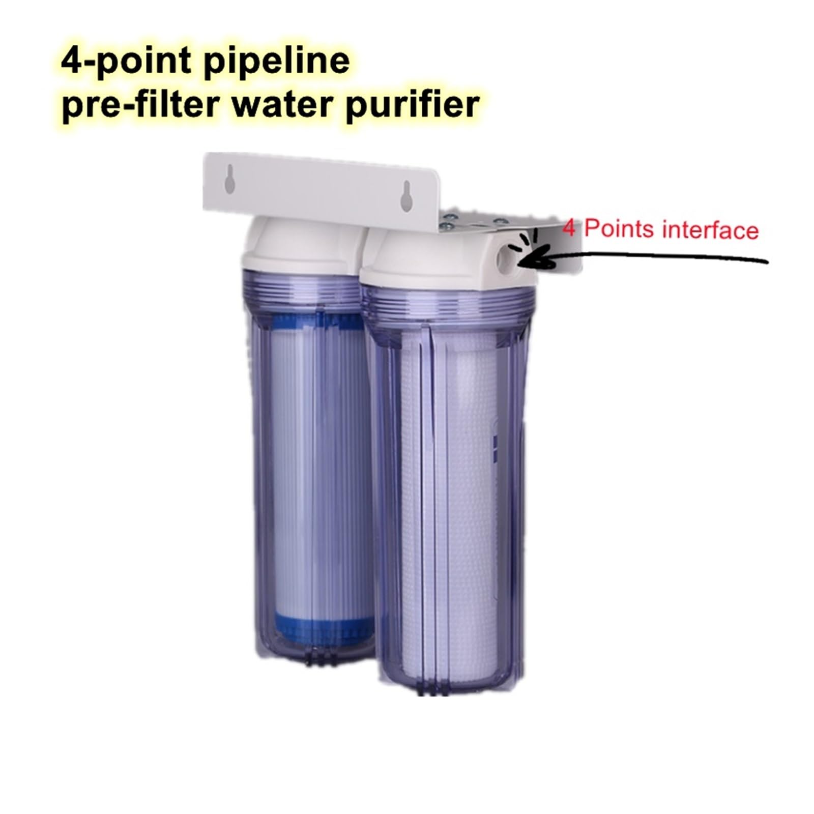 Filtración de agua potable, Filtro de agua del grifo del grifo de ósmosis inversa dual de 10 ", Cartucho purificador de agua de dos etapas espesado for la salud Cocina casera(4 points interface)