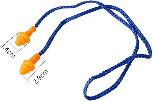 Miniatura 3 de 5 pares de tapones para los oídos con cable, tapones para los oídos reutilizables de silicona con cordón para los oídos, cancelación de ruido del