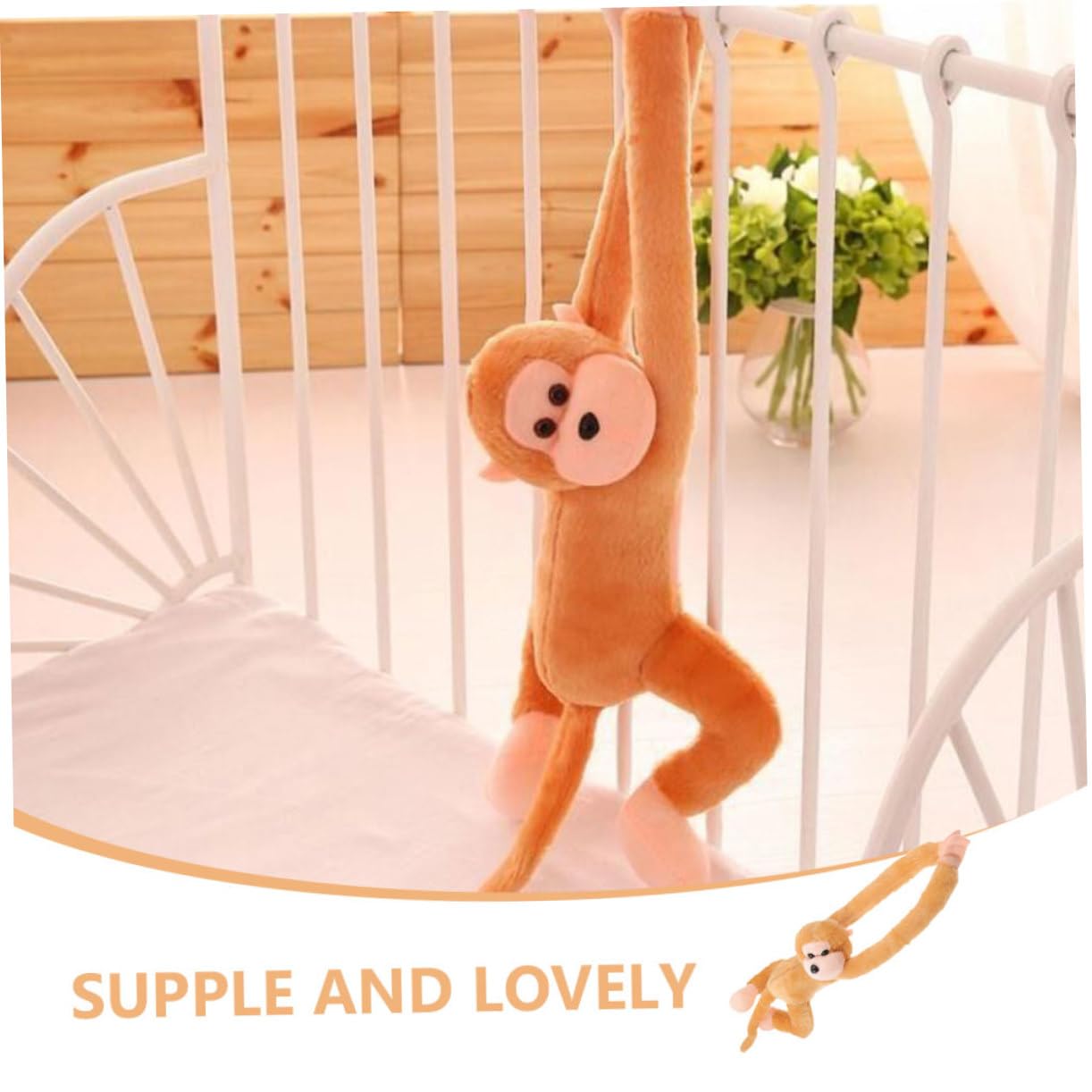 Amazon.co.jp: FUNOMOCYA 長い腕の猿のぬいぐるみ ぶら下がるプ