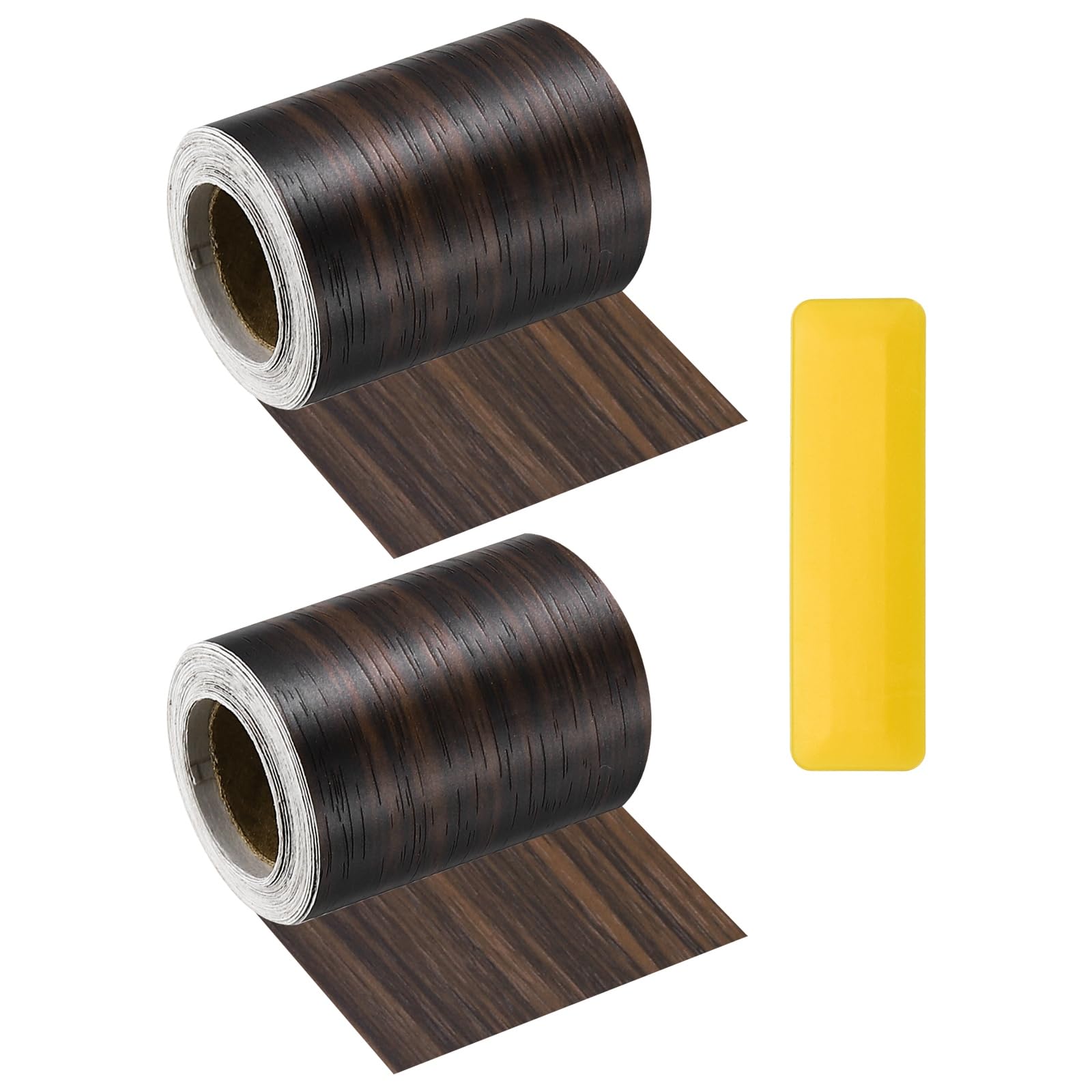 sourcing map Wood Grain Repair Tape with Scraper 8cm x 5m,Black Walnut