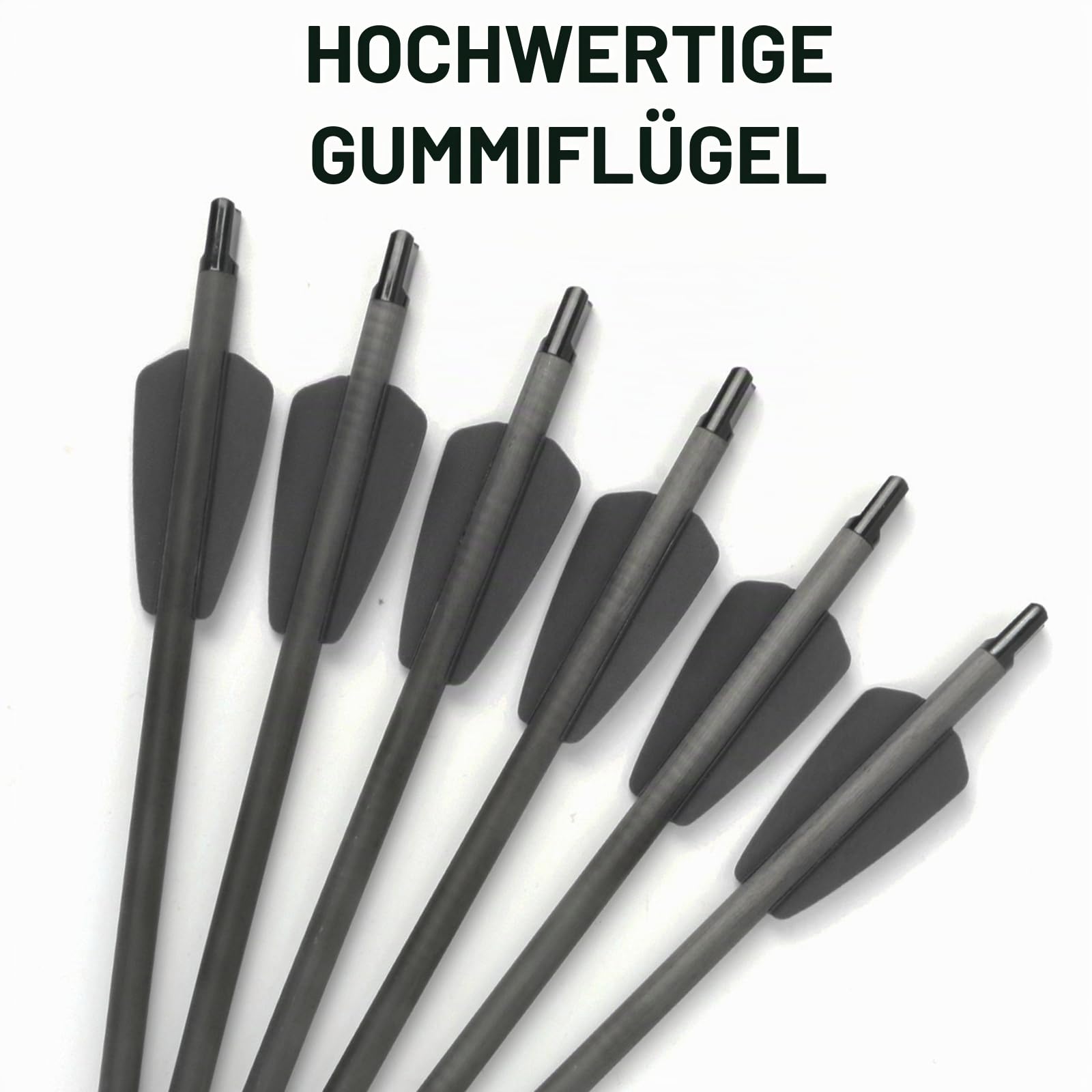 12stk Armbrustpfeile 7.5 Zoll Armbrustbolzen Carbon Pfeile mit 100 Grains Pfeilspitzen für Pistole Armbrust Adder Cobra System R9 Bogenjagd Präzisionsziel Bogenschießen