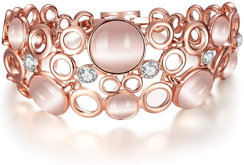 YouBella Stylish Party Wear Jewellery Gold Plated Charm Bracelet for Women (Rose Gold) (YBBN_91640)