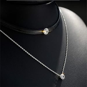 Amazon | [アイドルコ] シルバー キラキラ CZ ダイヤモンド チョーカー