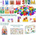 Kids 140pcs Set Building Blocks Construction Toy - Learning STEM Toys Educational Kit Child - 10 Colors Building Toys for Kids Ages 3+