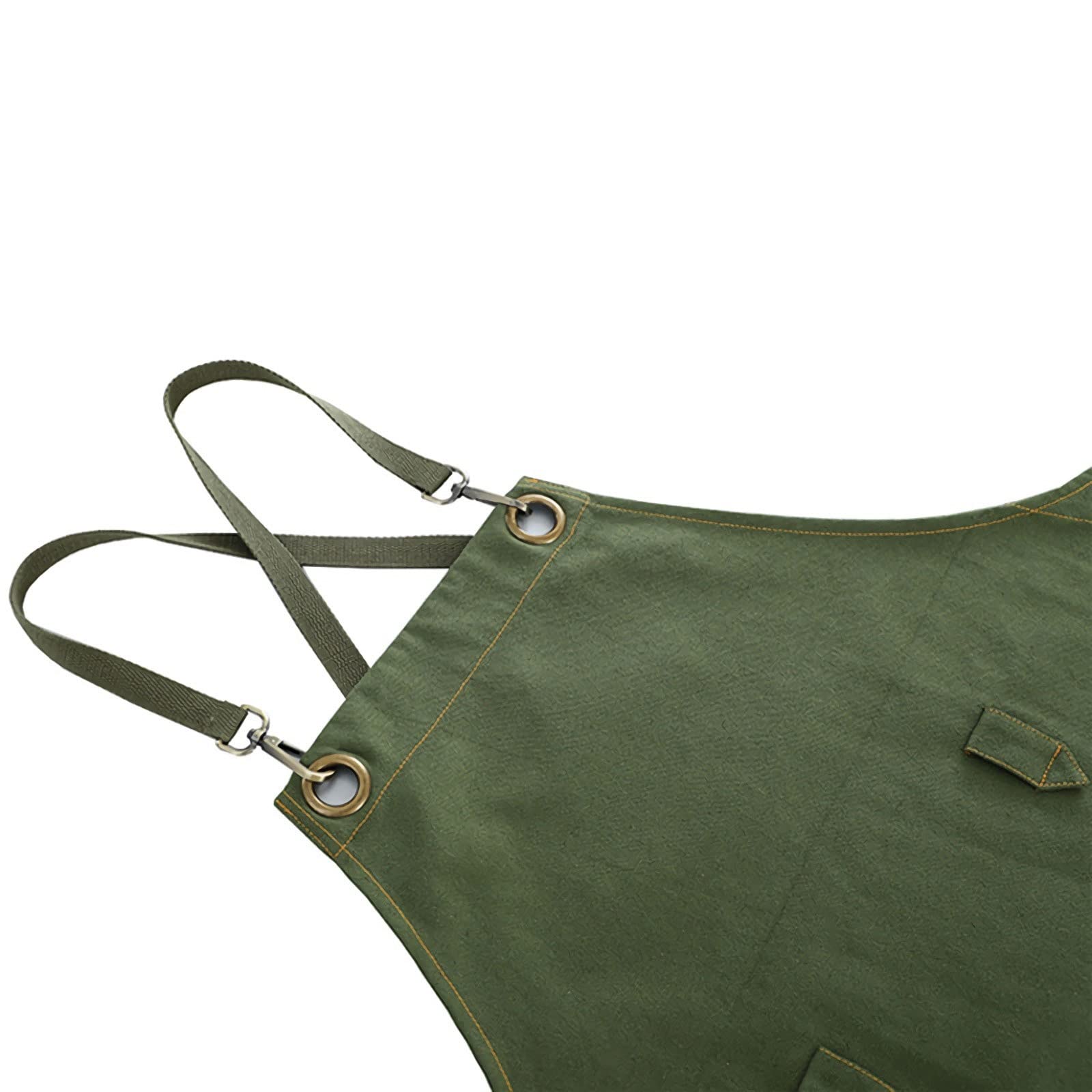 Delantal de lona impermeable para restaurante, cafetería, leche, té, tienda, trabajo, camarero, florería, pintura, horneado (marrón)