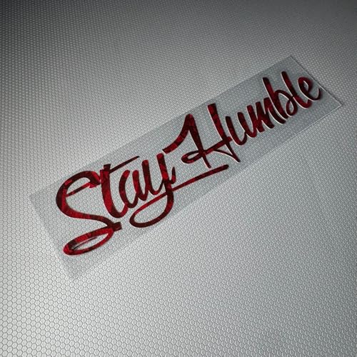 Image of Car Stickers for Stay Humble Auto Front Rear Windshield Window Decal Vans Truck Window Tail Decoration (Flower Carbon Red, 200x50mm)
