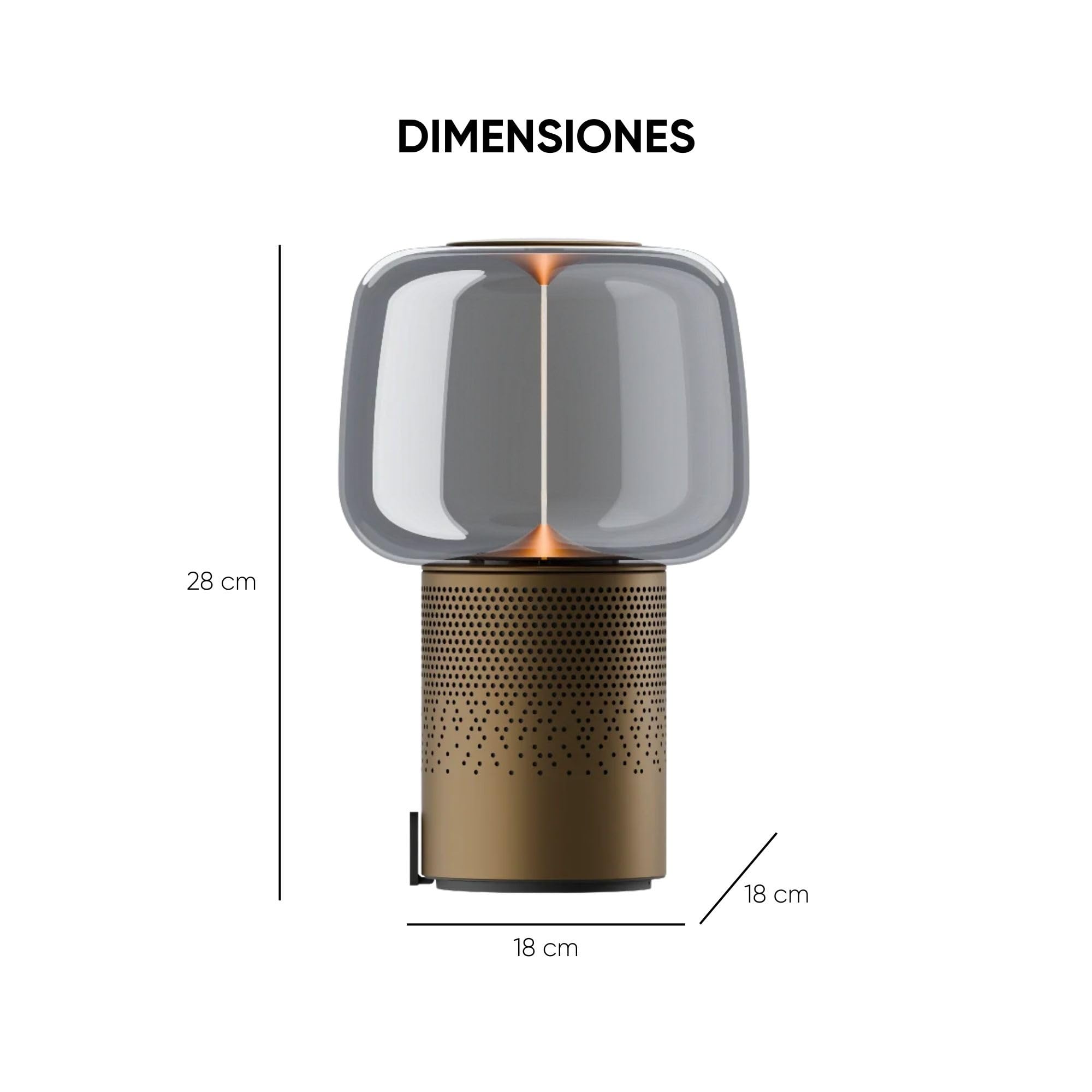 Kooduu Serena Play - Bluetooth Enceinte avec Lampe - Bronze