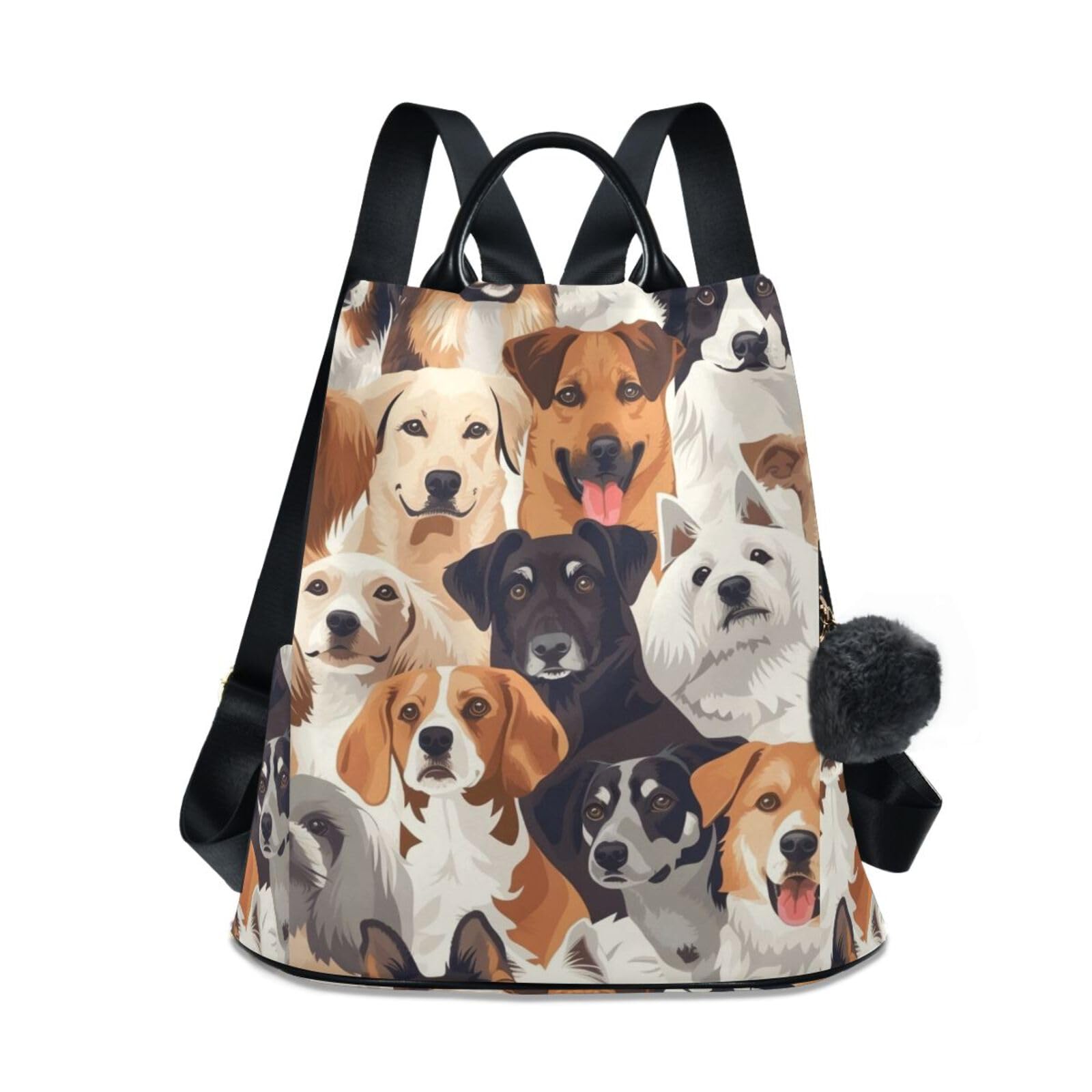 Dogs Funny Design Backpack for Women Anti Theft Large Fashion Travel Shoulder Bag Purse Rucksack Lightweight