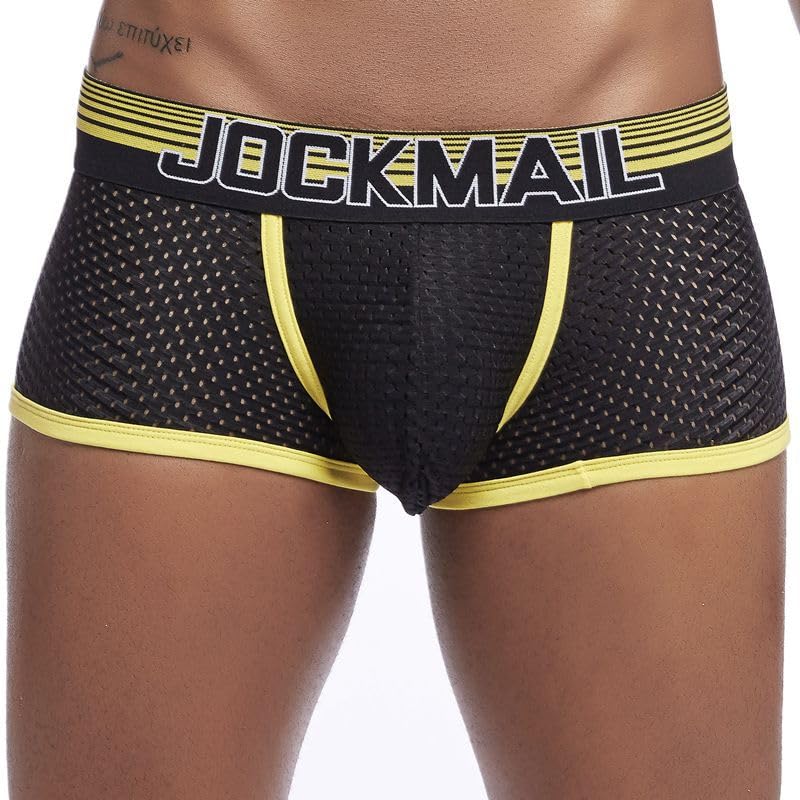 JOCKMAIL Men's Underwear Boxer Briefs Mesh Breathable Boxer Briefs Soft Stretch Trunks