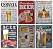 Quan Beer Retro Tin Metal Sign for Home Decoration 6pcs 30cm20cm (7.8711.81inch)