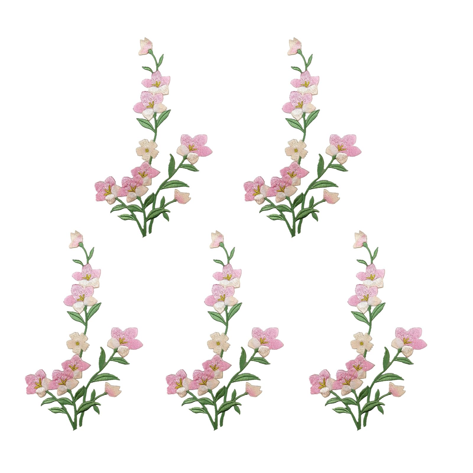 Jazuaiao 5Pcs Embroidery Applique Iron on Patches Embroidered Flower Sew on for Wedding Dress Clothing Jeans Jackets Bag Flower Embroidered