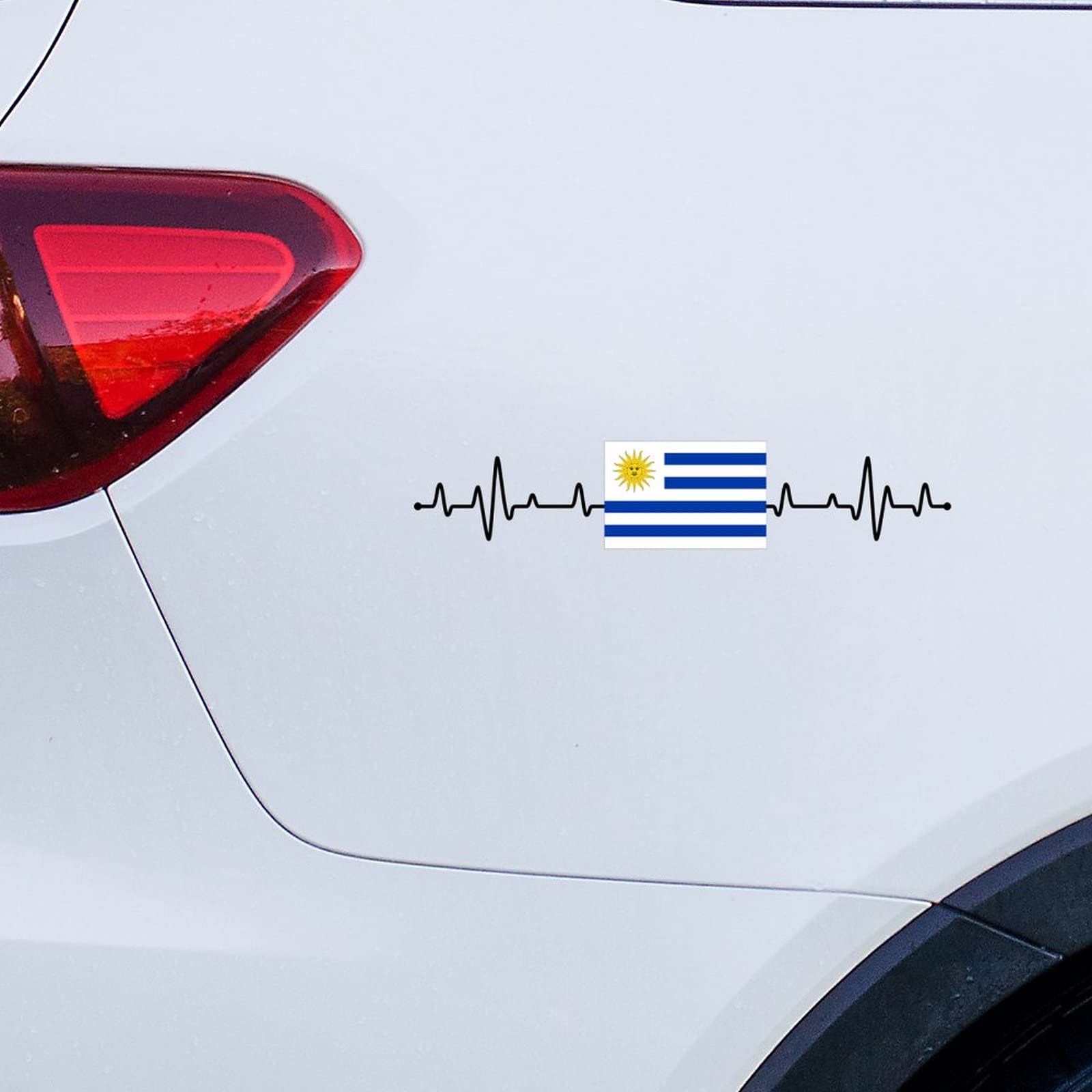 Guangpat Heartbeat Uruguay Flag Car Window Stickers Uruguay Car Decal Window Decal Patriotic Decor National Flag Country City Souvenir Vinyl Decal for