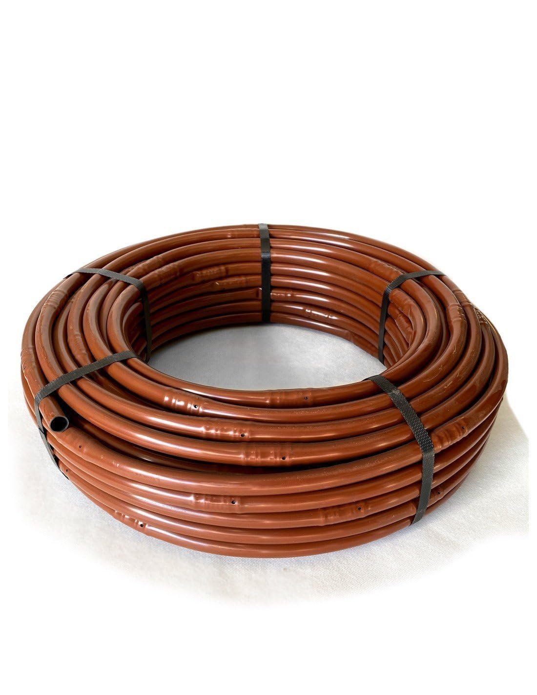 Jardin202 - Tubo Goteo 16 mm Marrón – Bobina Agrícola | Rollo de 100 Metros (con gotero - Autocompensante)