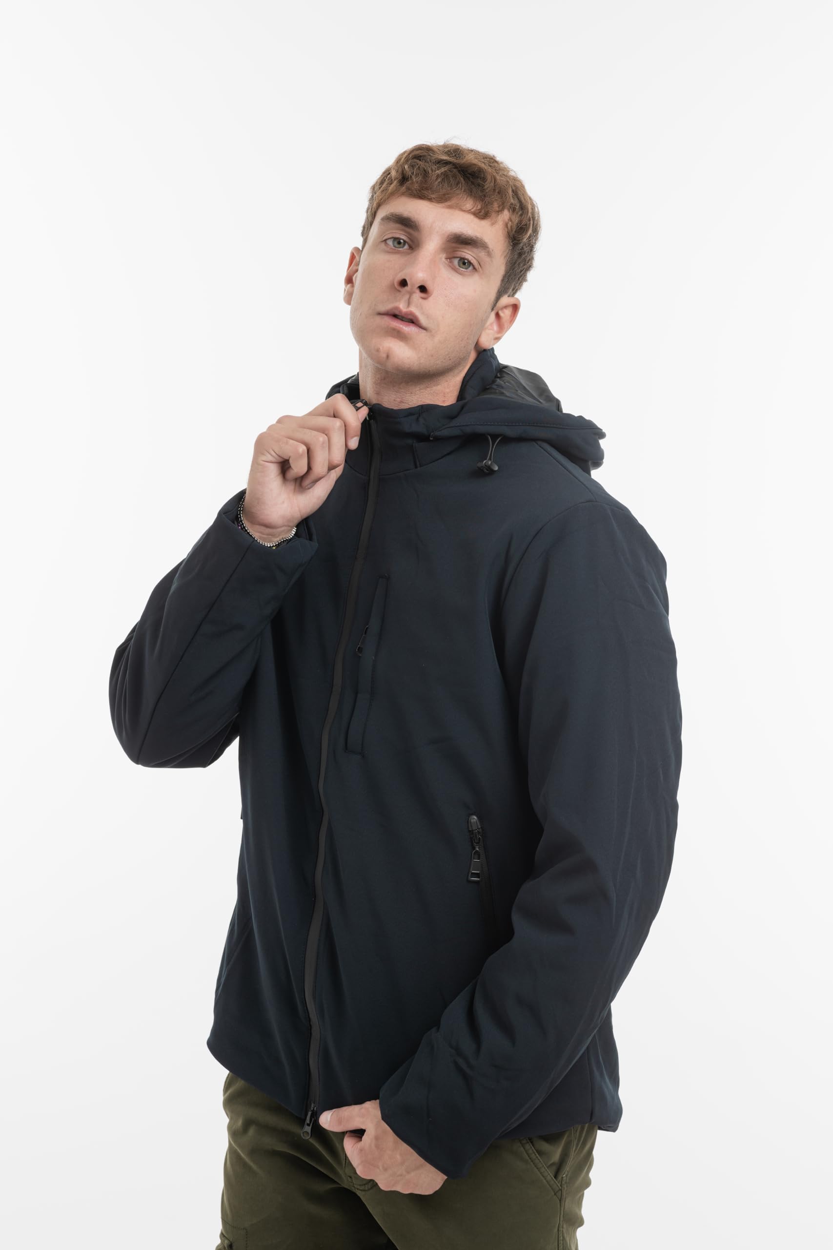 TONY BACKER Giacca Jacket Uomo Invernale Softshell Impermeabile Antivento con Cappuccio Giacca Calda Giubbotto Uomo Trekking Casual 3351