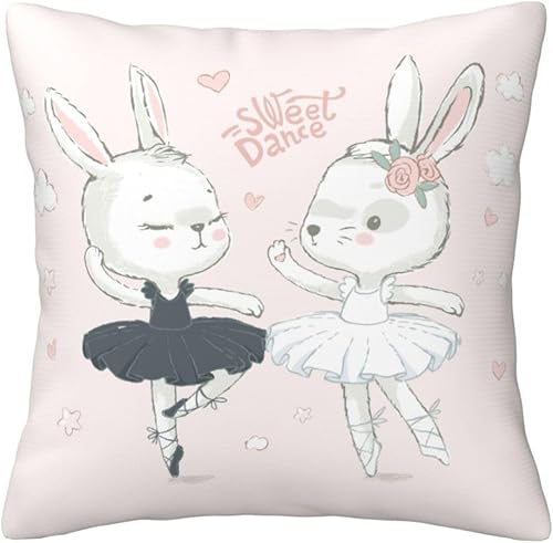 Miniatura 7 de Aimeryup Throw Pillow Covers 20x20 Inch Cute Bunny Dancing Decorative Pillow Covers Cushion Covers cojines decorativos para sala Pillow Cases Cute