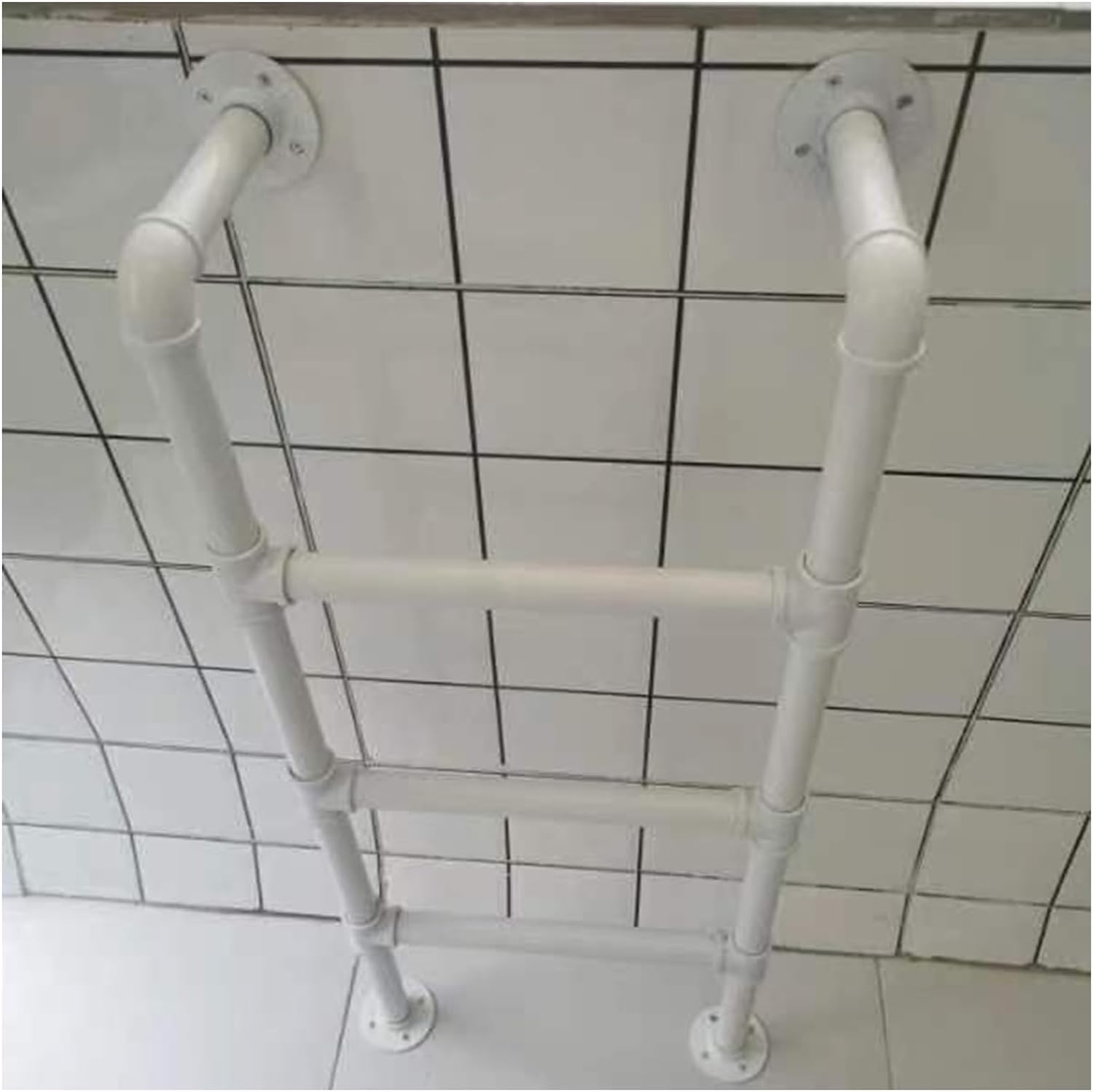 HeavyDuty Basement Window Well Egress Ladder 7ft Iron Bunk Ladder for Trailers Campers & Loft Beds Metal (White)