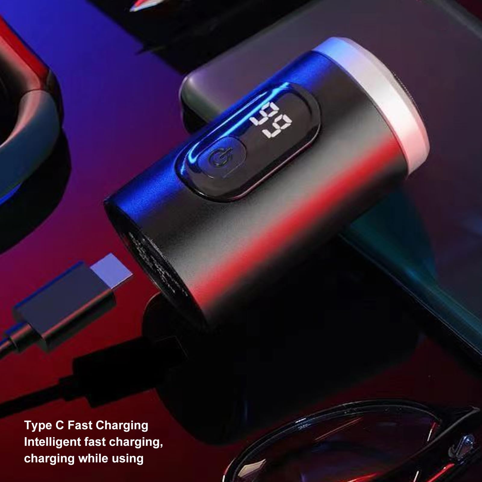 Electric Beard Trimmer, Mens Beard Trimmer Beard Trimmer for Men Rechargeable USB Hair Beard Cutter Rechargeable IP7X Washable 65000rpm