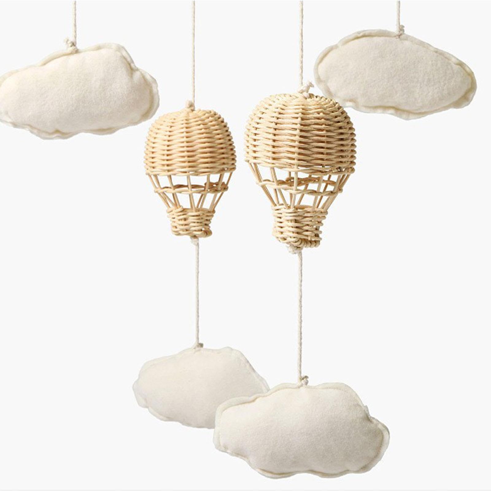 Incantevole giostrina per Culla con Decorazione in Rattan e | decorazione a forma di nuvola, spazio fantasioso, struttura naturale, materiale didattico per fotografia, ragazze, ragazzi,