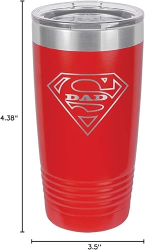 Miniatura 10 de SUPER DAD-B RED Vaso de bebida de 20 onzas con pajita  Taza de viaje grabada con láser  Comparar con Yeti Rambler  Idea de regalo para papá para el