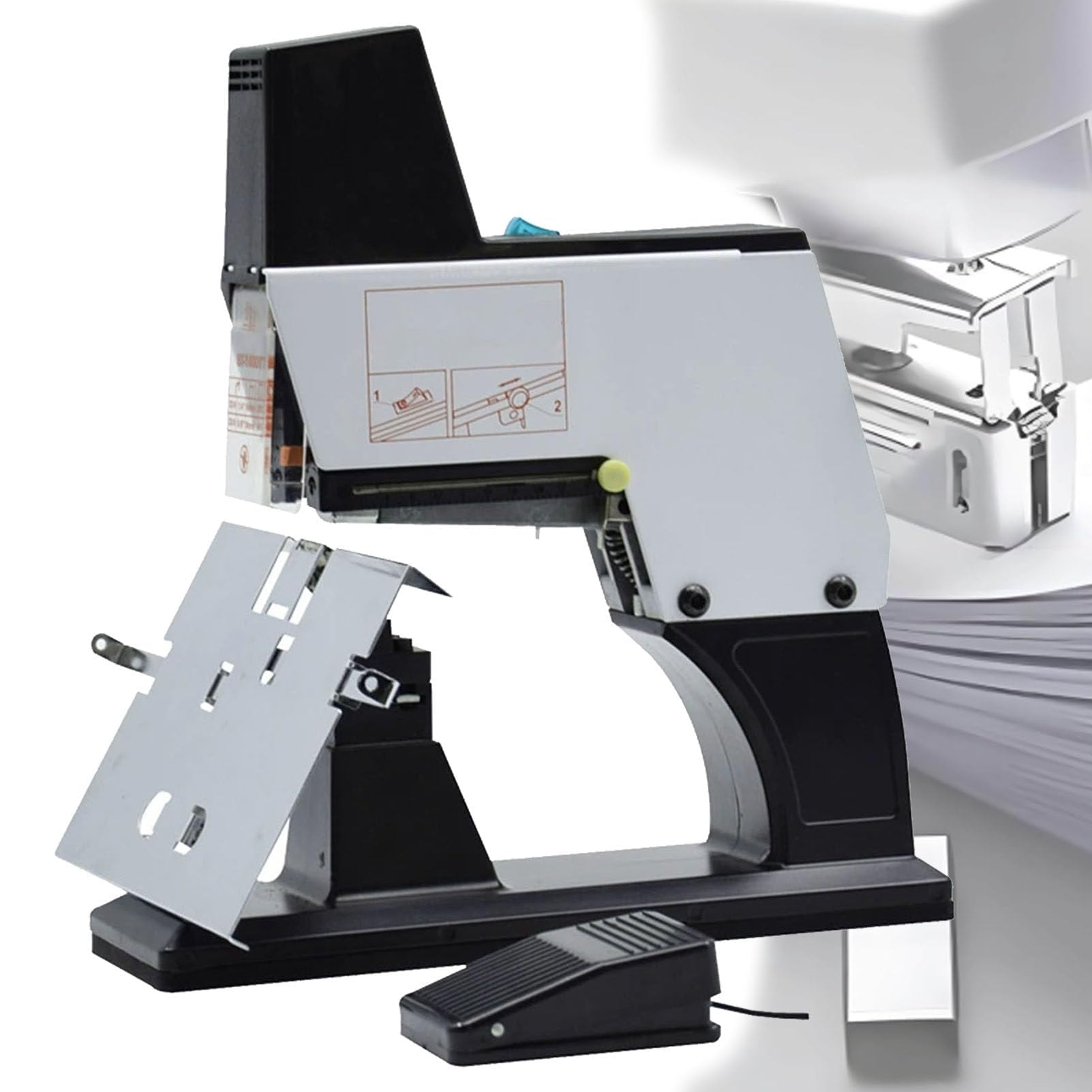 Agrafeuse électrique plate automatique avec force réglable, capacité de reliure de 40 feuilles, idéale pour le bureau et la maison