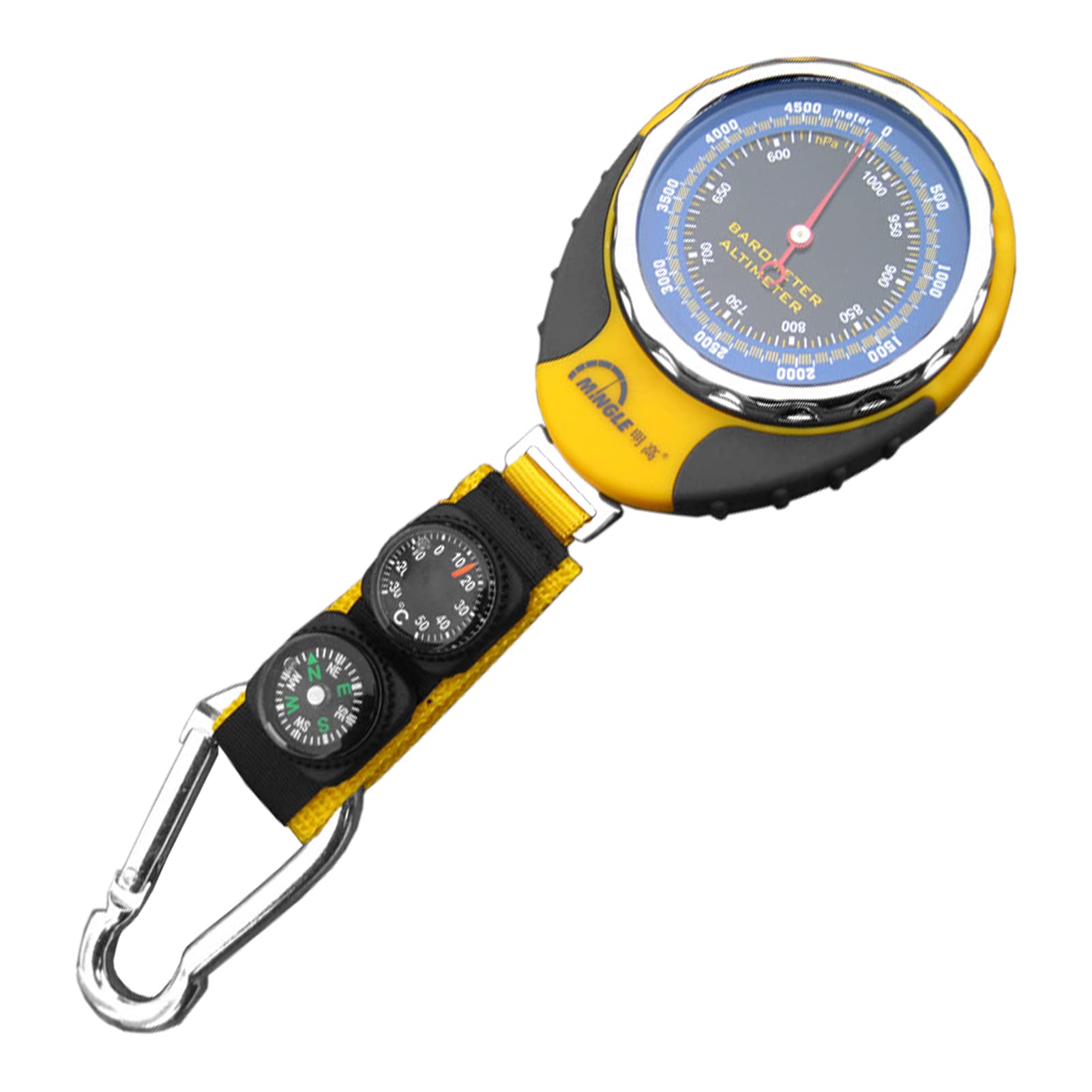 Brrnoo Tragbarer Höhenmesser Outdoor für Klettern und Skifahren, mit Karabiner aus Massivem ABS, Wandern, Bergsteigen, Kletterausrüstung