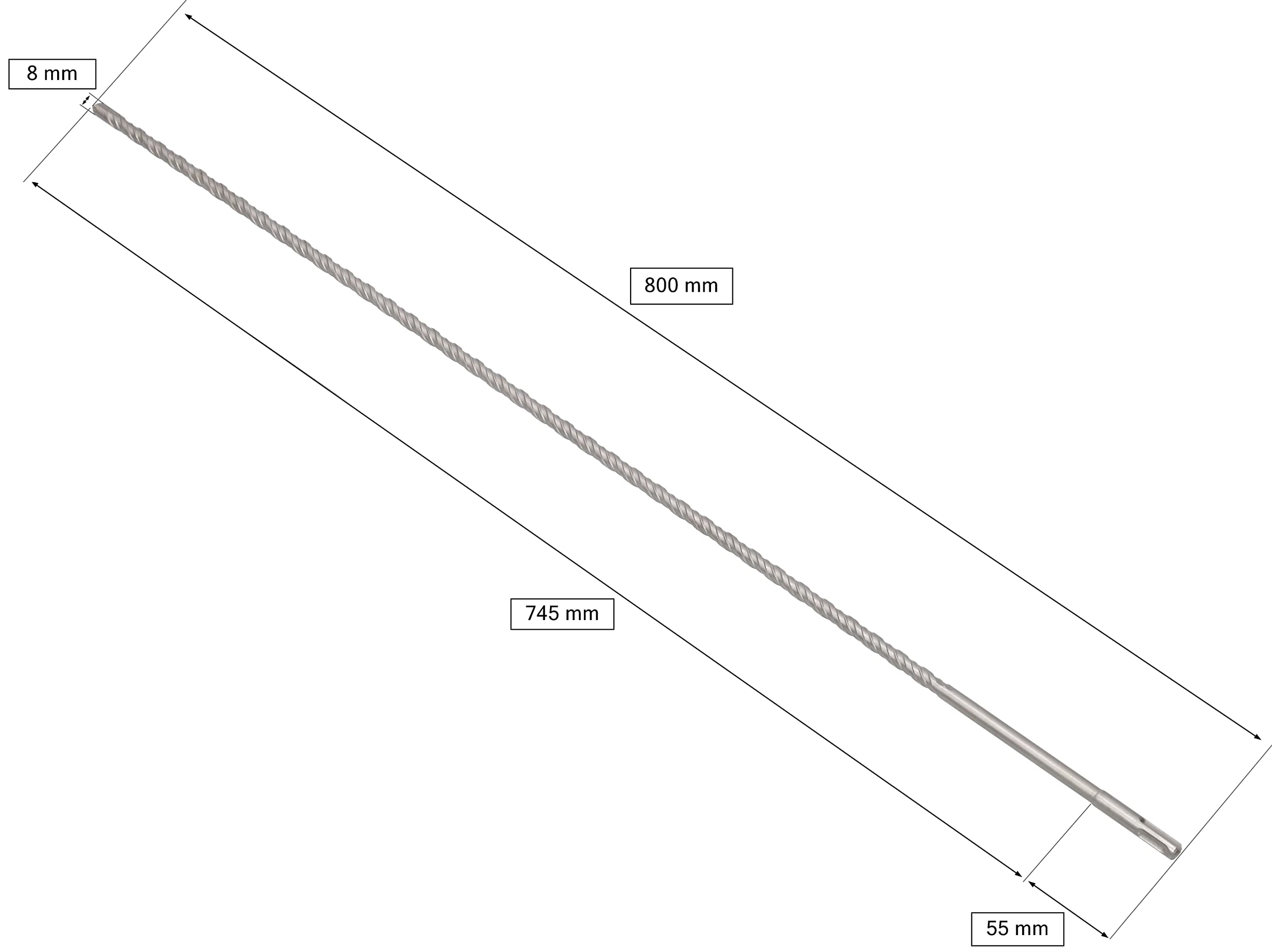 KOTARBAU® Foret SDS+ [modello sotto] Soluzione sicura, efficace e resistente con supporto standard Globaler (8 x 800 mm)