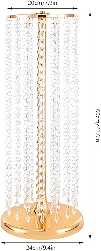 Miniatura 7 de 10 jarrones dorados de 236 pulgadas para centros de mesa jarrón de metal de cristal alto soportes para flores decoración de bodas candelabros