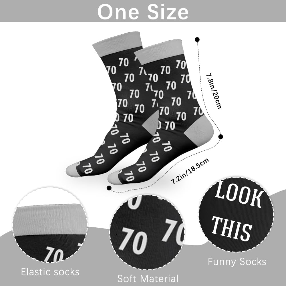 70th Birthday Gifts for Men, 70 Year Old Birthday Gifts for Men, Unique Funny Socks Gift for Age 70 Dad 70th Grandpa Brother Uncle Husband Boyfriend Friend,Christmas Stocking Stuffers - Image 4