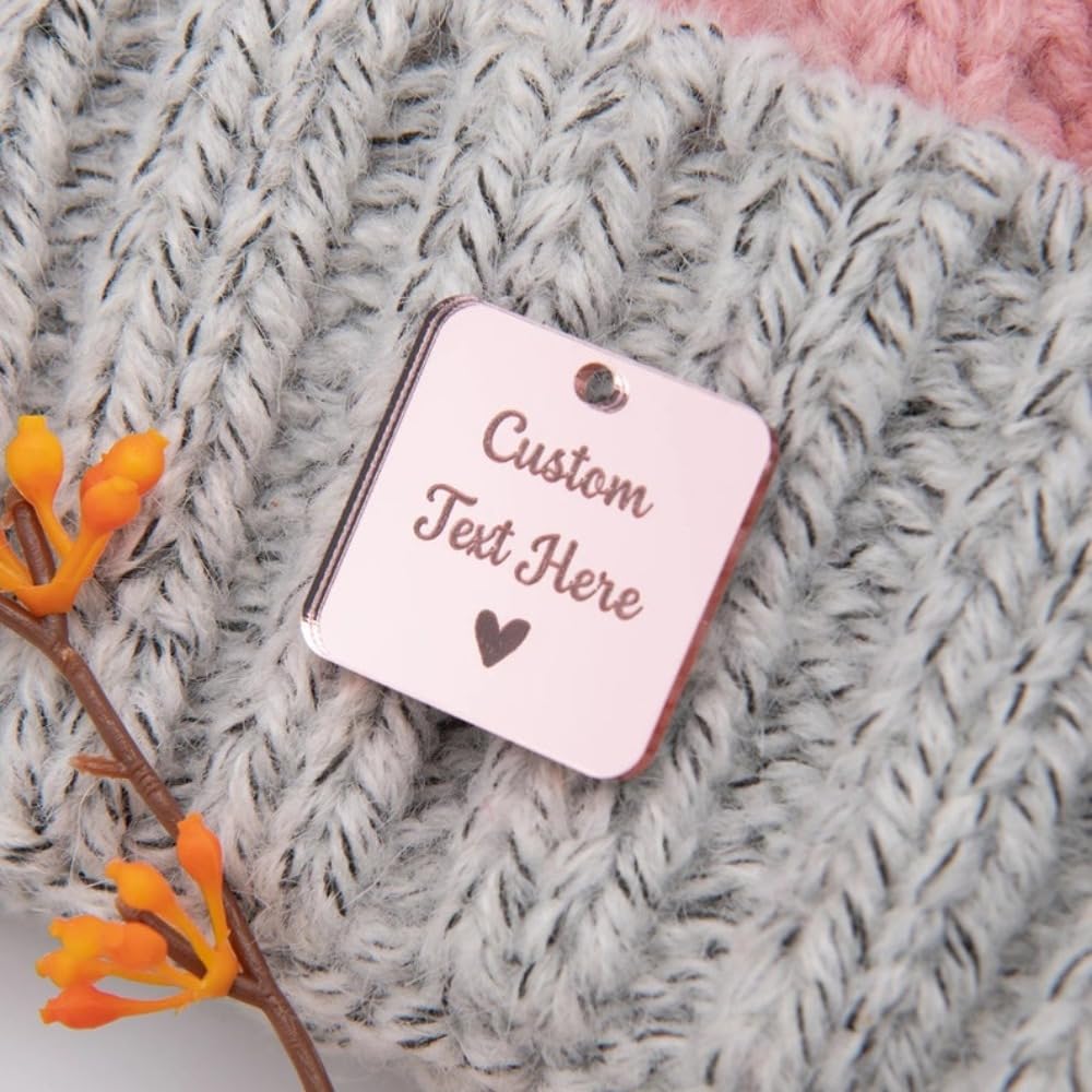 Étiquettes personnalisées en acrylique : signez vos vêtements et tricots faits main