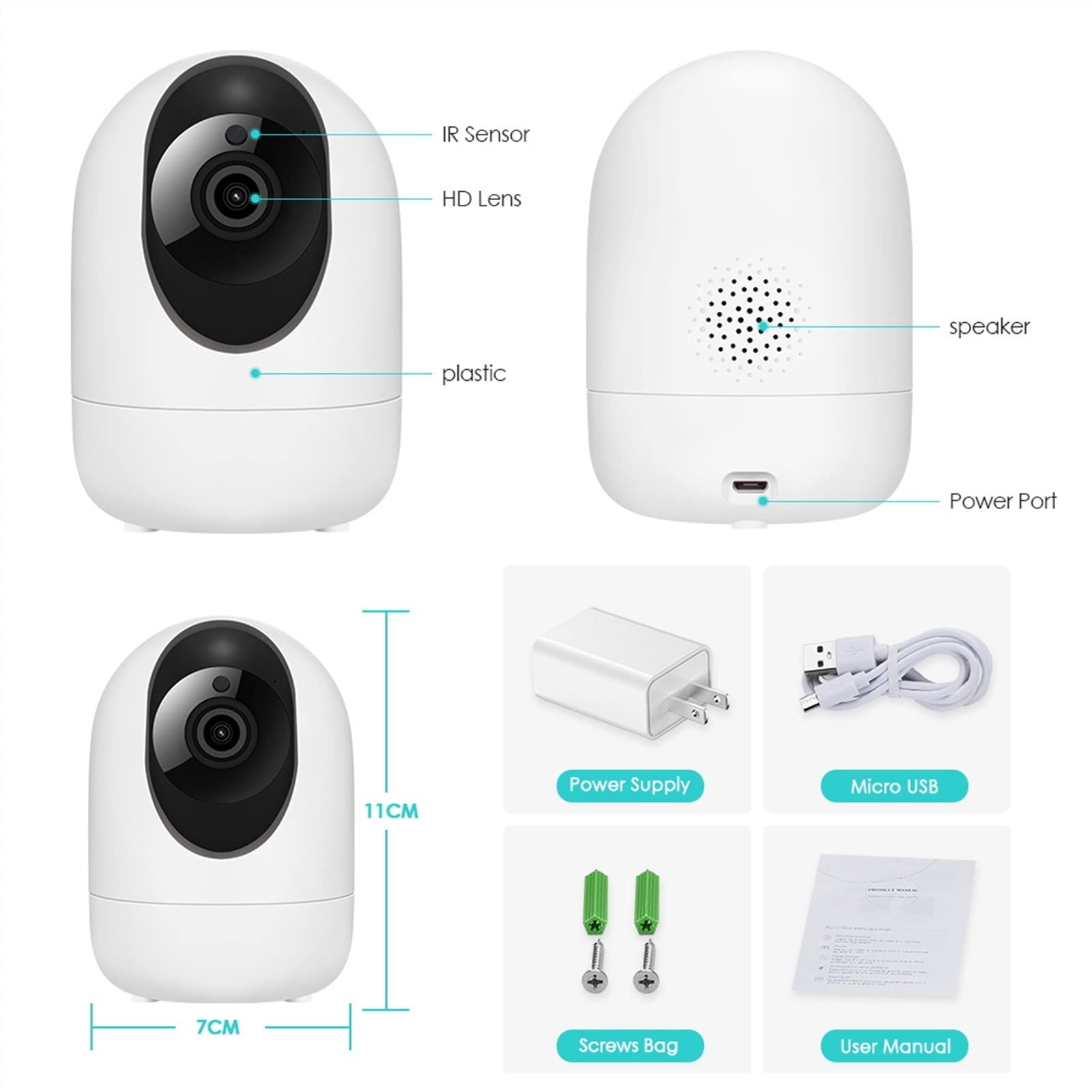 Kamera IP 3MP Baby Monitor CCTV Kamera bezpieczeństwa w domu Kryty AI Automatyczne śledzenie Audio Video Kamera monitorująca(3MP Add 128G Card)