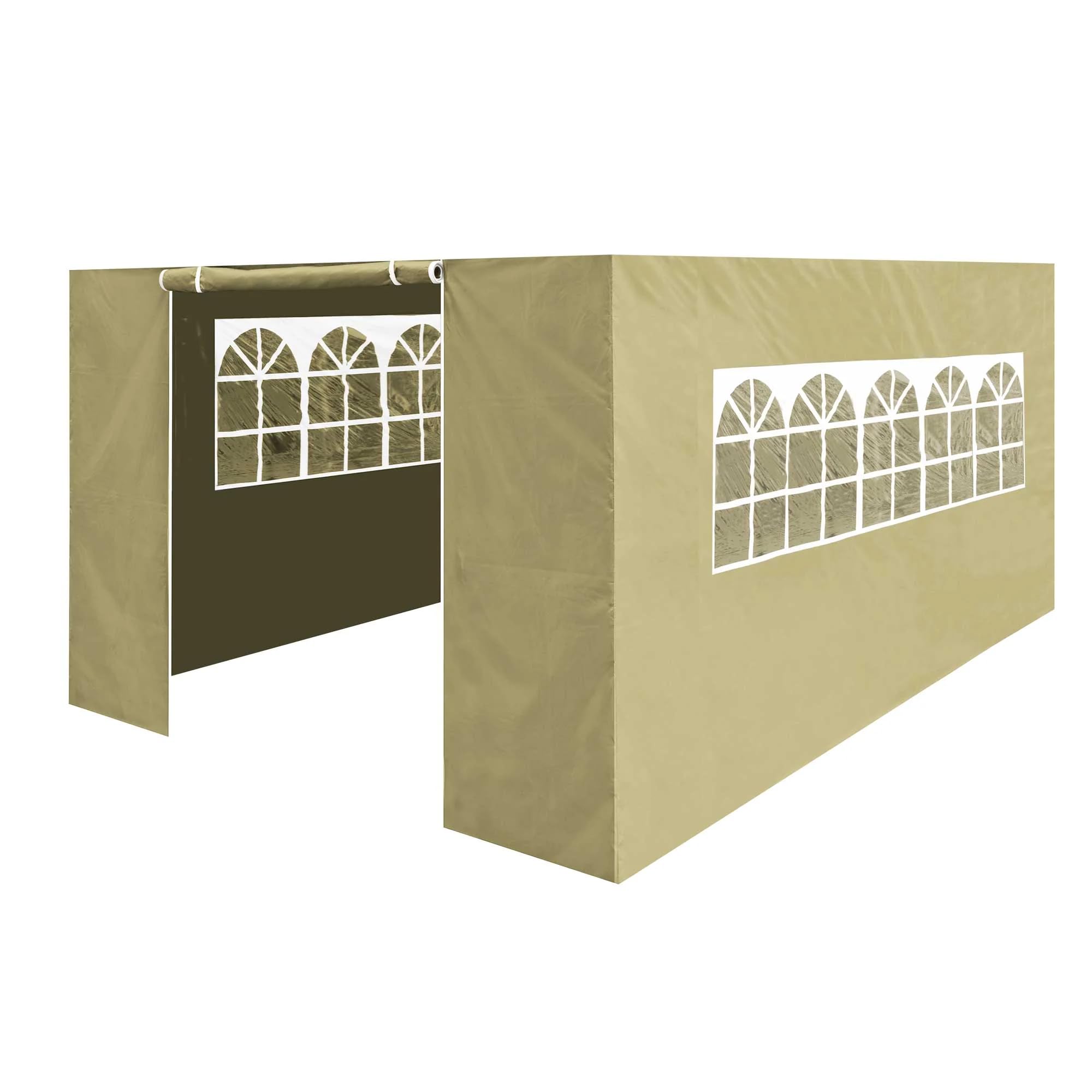 Dellonda Premium Side Walls/Doors/Windows for Gazebo/Marquee, Fits 3 x 4.5m Models - Beige - DG150