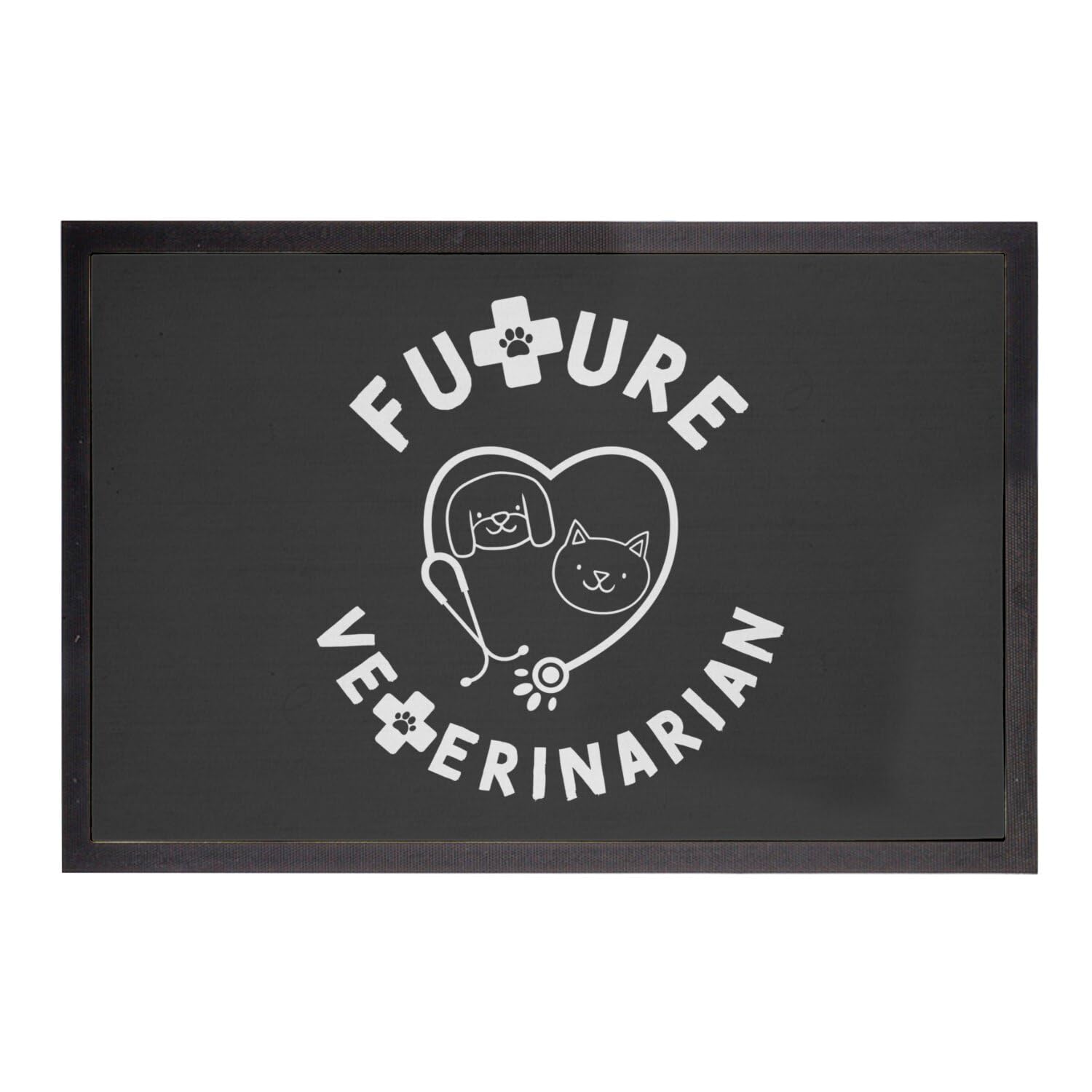 Paillasson future veterinarian noir grand tapis entrée antisalissure