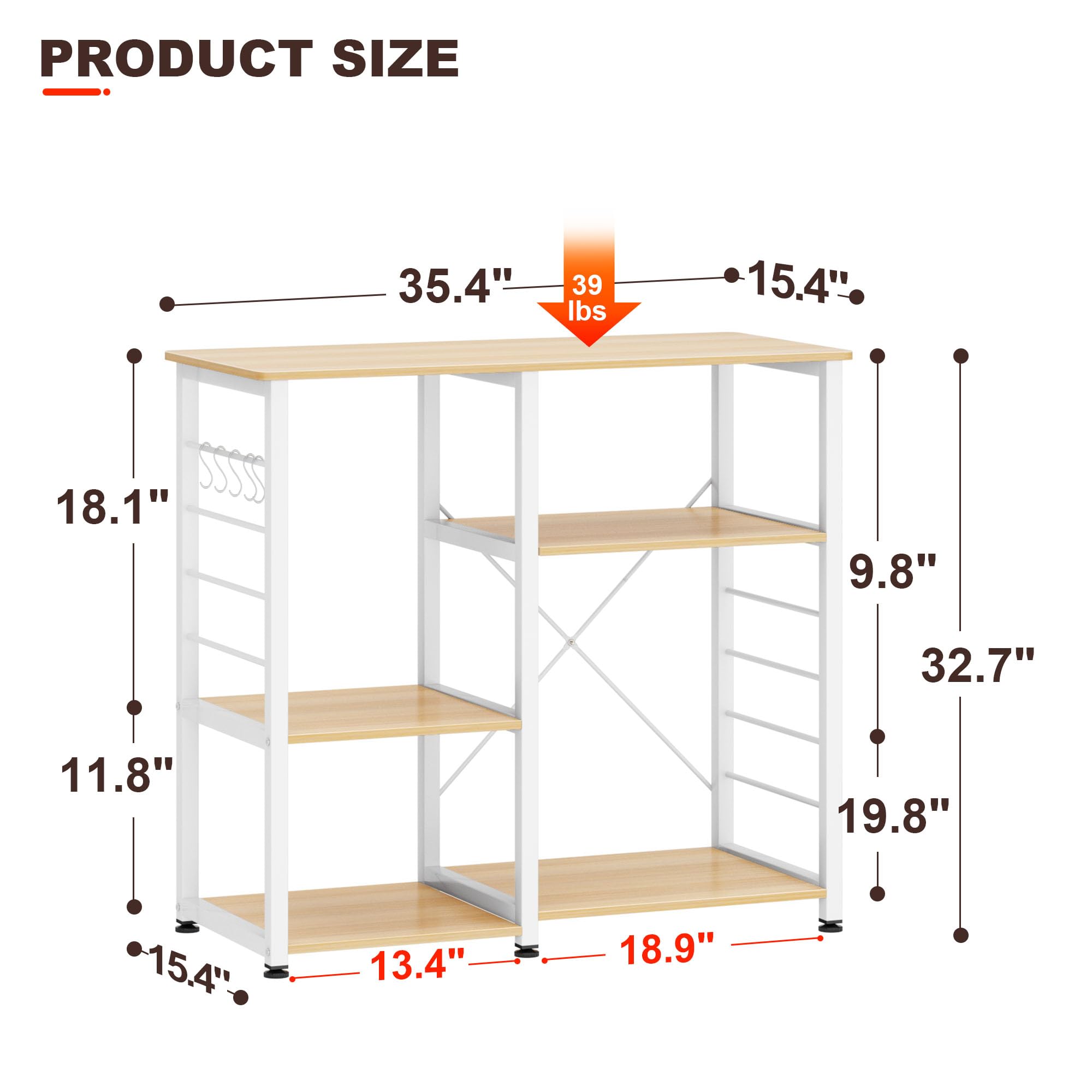Amazon.co.jp: sogesfurniture キッチンベイカーラック ユーティリティ
