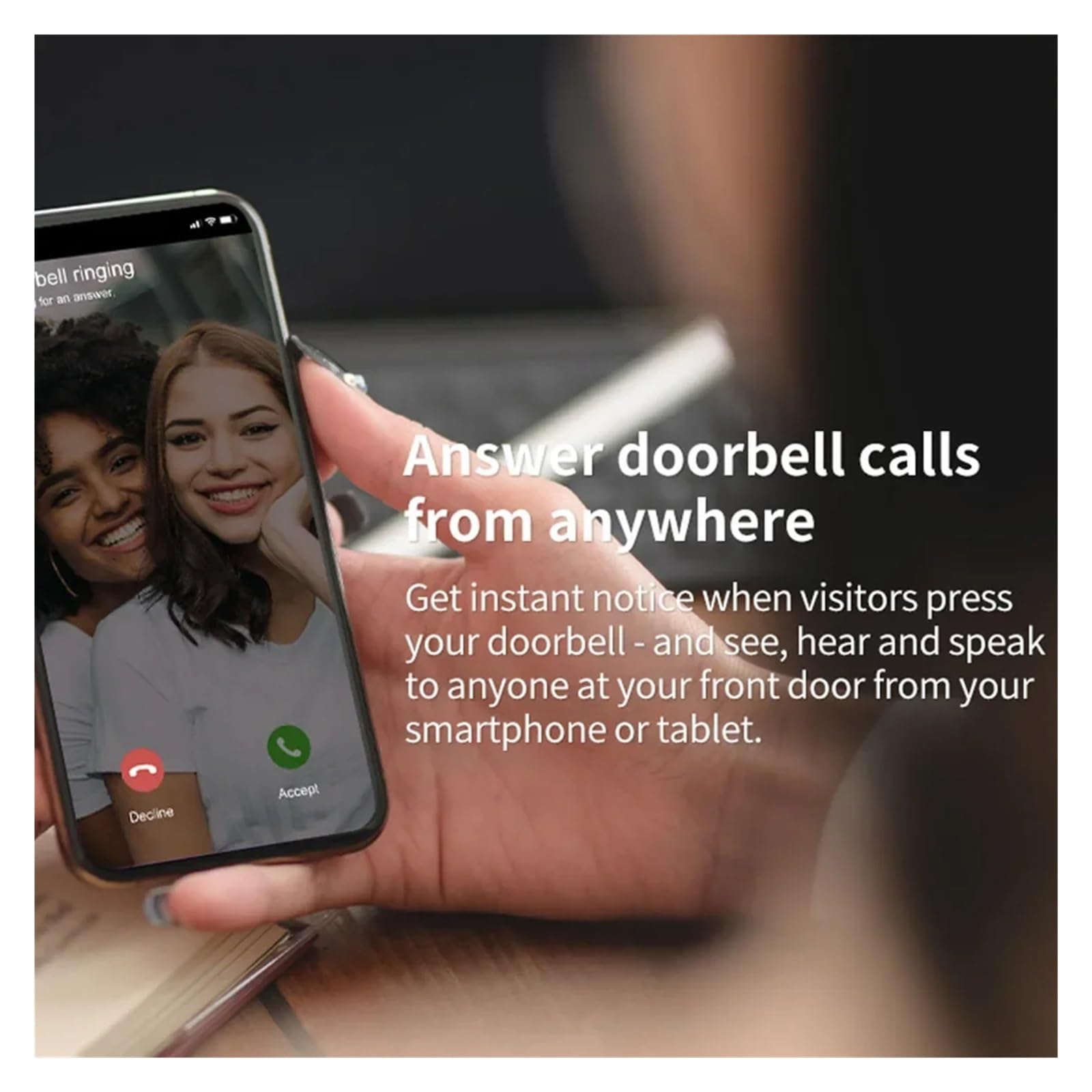 Campanello video cablato WiFi Smart Home HD 1080P con telecamera di sicurezza Conversazione bidirezionale(Doorbell)
