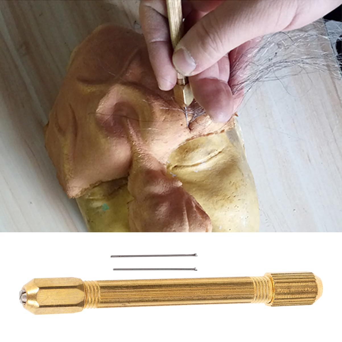 NUOBESTY 21 Piezas agujas de peluca de acero agujas de ganchillo ganchos de crochet pelucas kit de ganchillo Gancho de crochet latón suministros para el cabello aguja de gas tejer bebé
