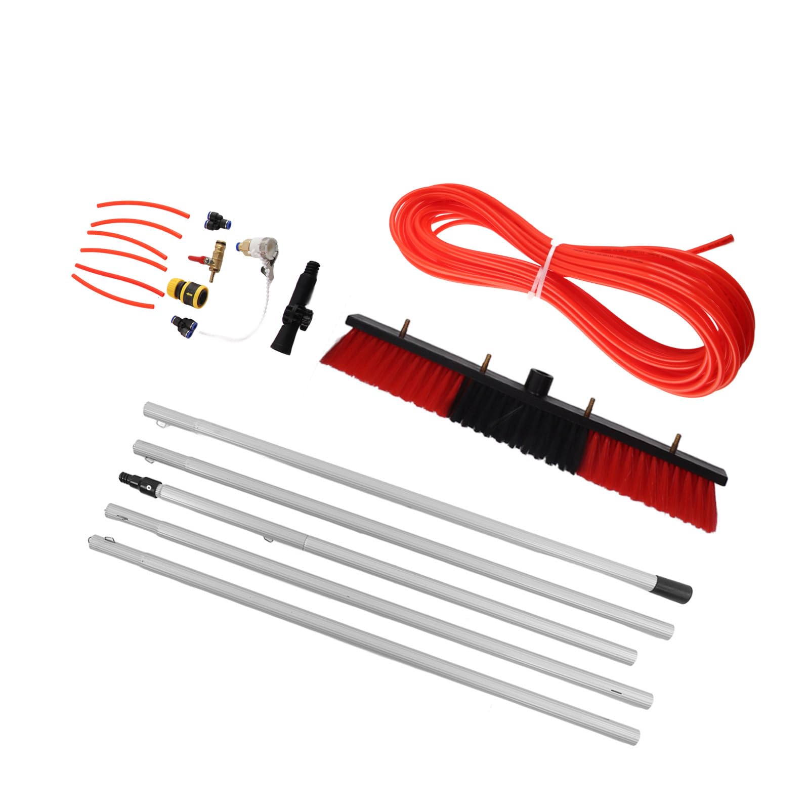 Fed Pole Kit, Fed Brush Duty, groß, Tragbar, Ausziehbar, Reiniger, Solarpanelsystem, 6 M Stange, Plus 50 Cm Bürste, Fensterscheiben und Rea, Pole Kit, Water SystemWater (5 m Stange plus 50 cm