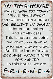8x12 IN In This House We Are Friends Tin Signs,Friends Quotes Poster,Friends Tv Show Lover,Retro Funny Metal Sign Vintage Poster Wall Art Home Decor Tin Sign