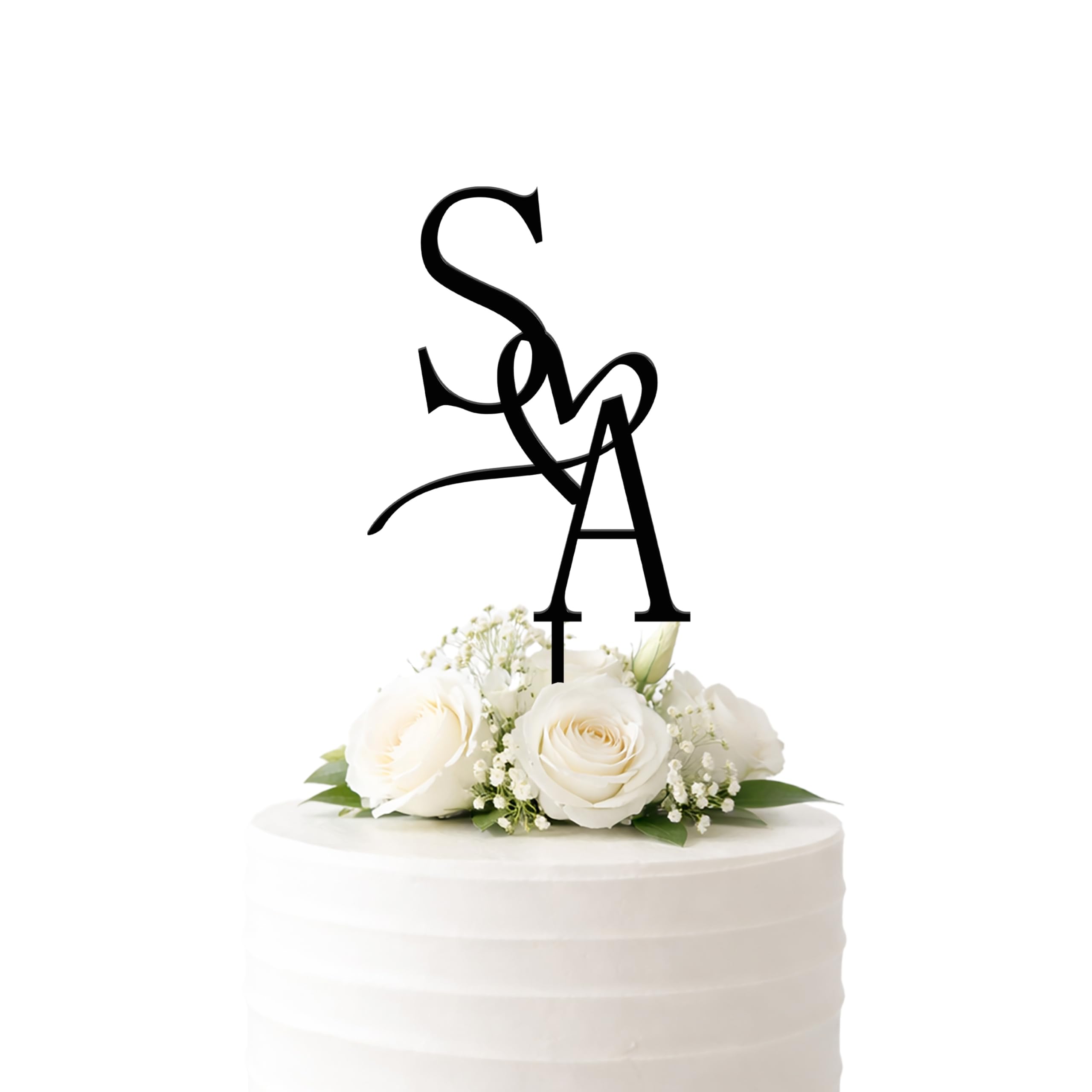 Personalised Wedding Cake Topper Couples Initials Custom Letter Cake Topper Wedding Cake Decoration Wood Acrylic