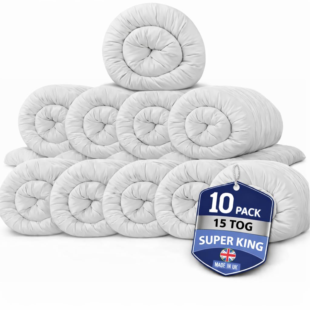Hafaa Double Duvet 10.5 Tog (2 Pack) Anti Allergy Duvets All Year Roud Hollowfibre Filling Thick and Warm Duvet Double - UK Made Quilts — view 44