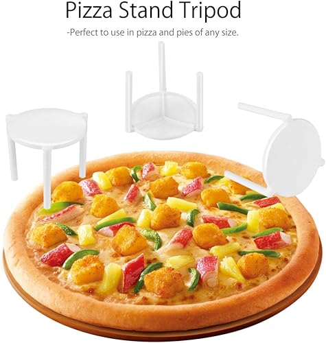 Miniatura 2 de Toyvian 100pcs soporte blanco plástico pizza trípode pila para restaurante contenedor pizza cajas