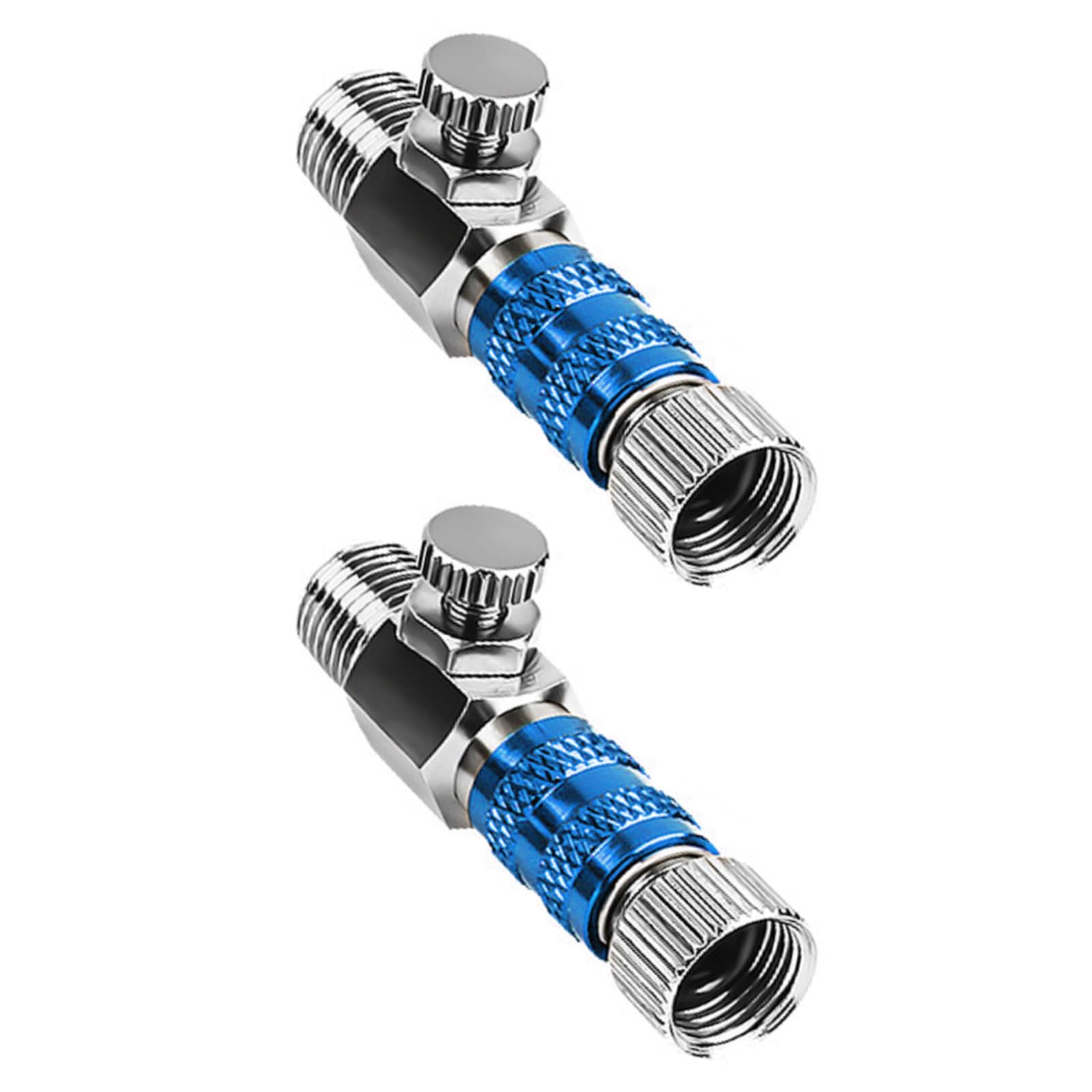 2PCS Airbrush Adapter, 1/8” Airbrush Quick Release Coupling Adapters, Male Fitting Adapters and Female Connectors, Airbrush Accessories for Airbrush Hose Air Compressor (Adjustment-BU)