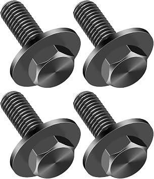 4Pcs 12mm Top Front Skid Plate Bolts with Gasket Compatible with Toyota Tacoma 4Runner FJ Land Cruiser Tundra Sequoia 1995-2023, Black