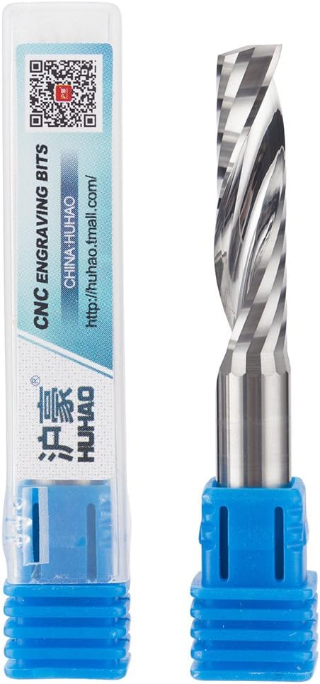 HUHAO 1pc 10mm Single Flute Spiral Cutter 3A CNC Router bits for wood Acrylic PVC MDF End Mill Carbide Milling Cutters