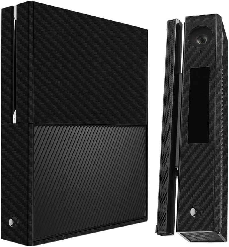 Skinomi Black Carbon Fiber Full Body Skin Compatible with Microsoft Xbox One and Kinect (Combo Kit)(Full Coverage) TechSkin Anti-Bubble Film
